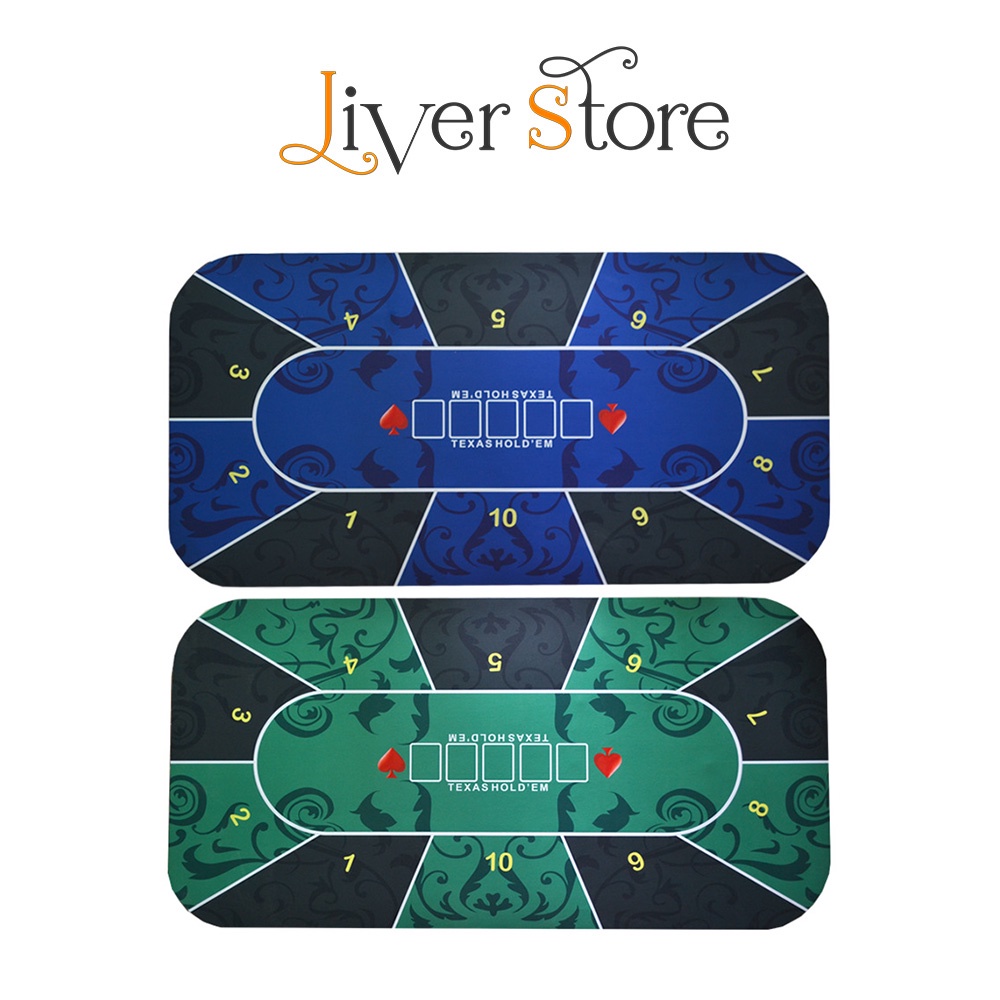 Thảm Poker Cao Su Mặt Nỉ Chuyên Dụng Texas Hold’em Dày 2mm Tặng Túi Đựng, Size 120x60cm