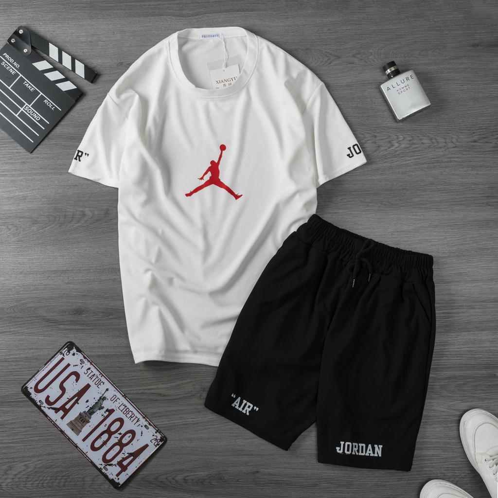 Bộ quần áo thể thao nam Fordan trắng