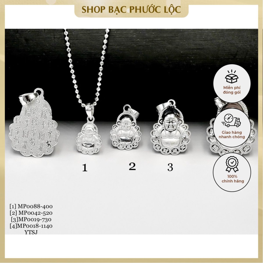 Mặt dây chuyền Di Lặc 4 size phong cách sang trọng - Shop bạc Phước Lộc