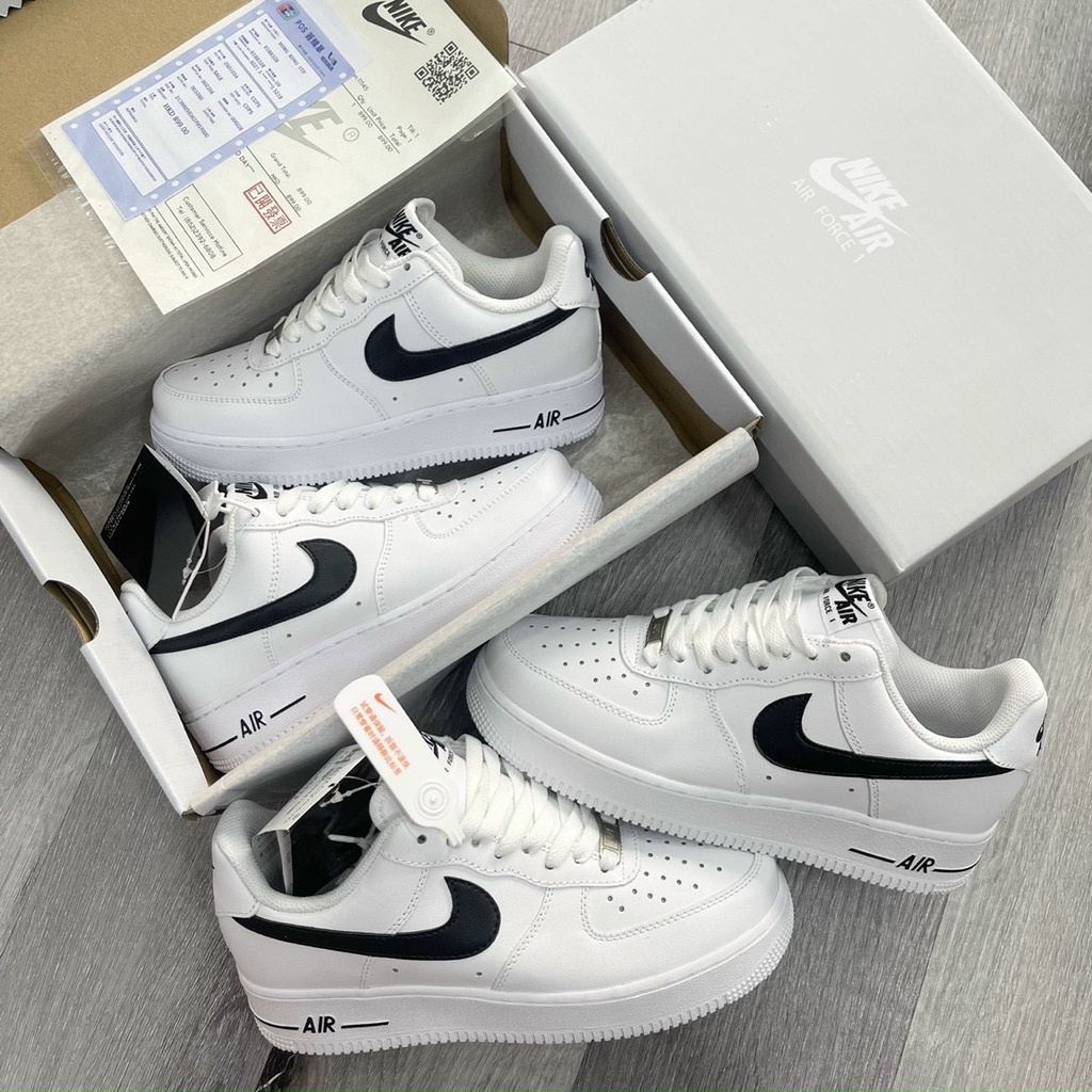 Giày _Nike Air Force 1, AF1 trắng đế Air vệt đen, Cao Cấp Nhất full box bill phụ kiện tặng box bảo vệ