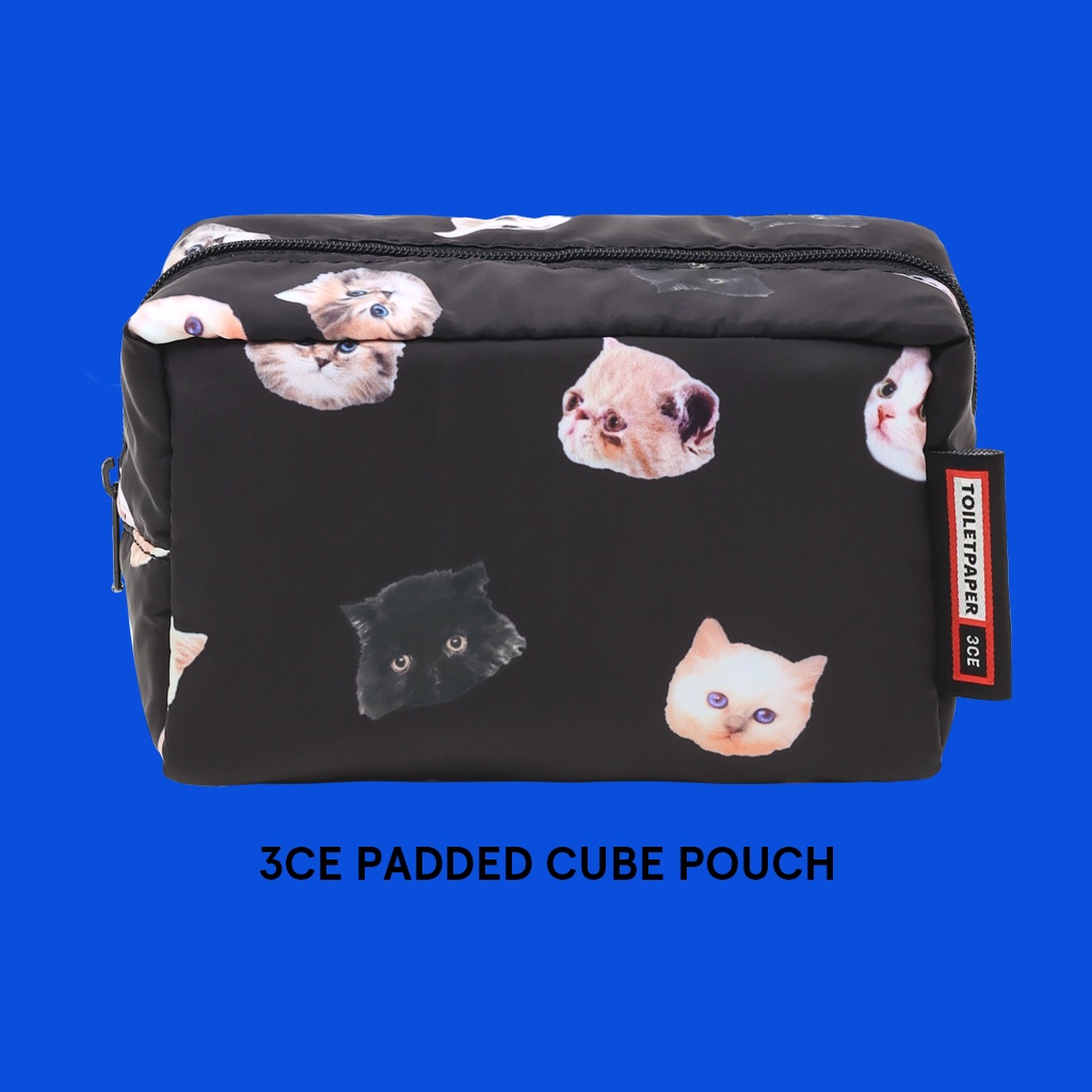 Túi phao đựng Mỹ phẩm 3CE Padded Cube Pouch (TOILETPAPER) | Official Store ACC Make up Cosmetic