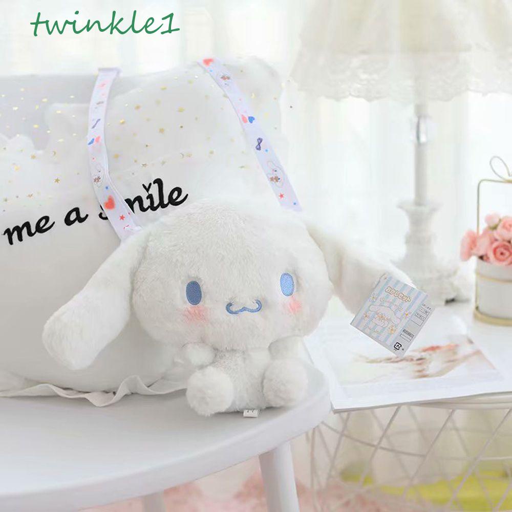 Túi Đeo Chéo Hình Cinnamoroll Nhồi Bông Lấp Lánh Phong Cách Lolita