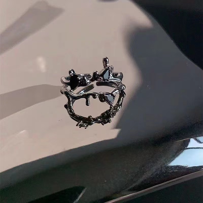 iF YOU Nhẫn   kiểu trái tim đính đá phong cách Hàn Quốc dành cho nữ