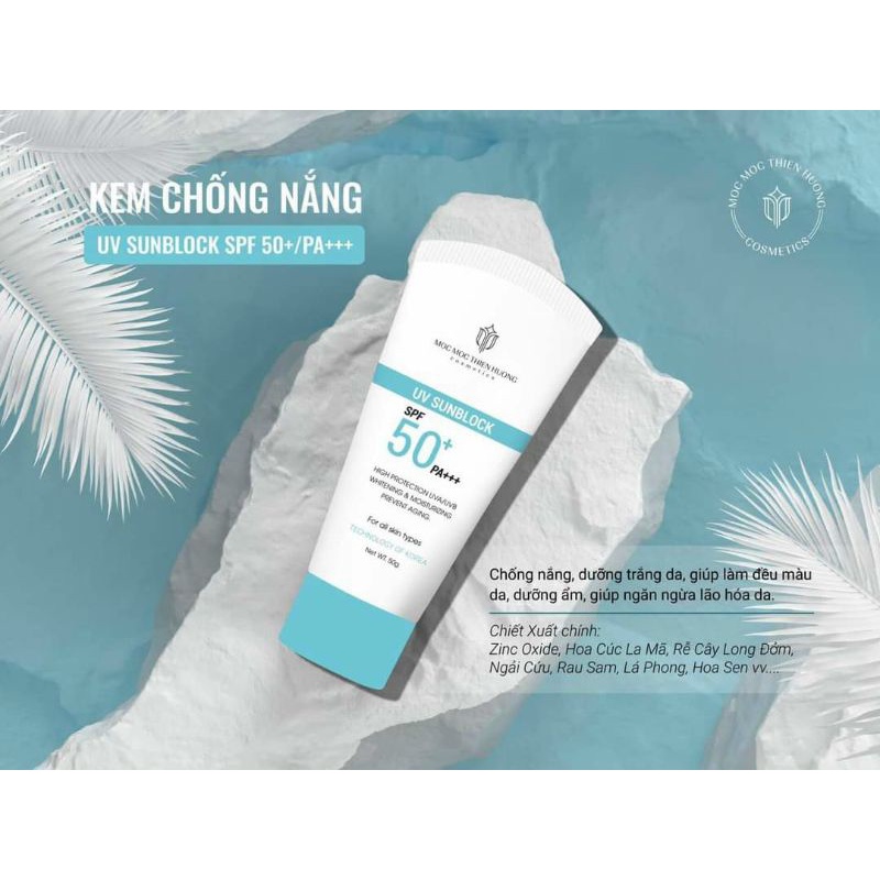 KEM CHỐNG NẮNG UV SUNBLOCK SPF50+ PA+++ (MỘC MỘC THIÊN HƯƠNG CHÍNH HÃNG)