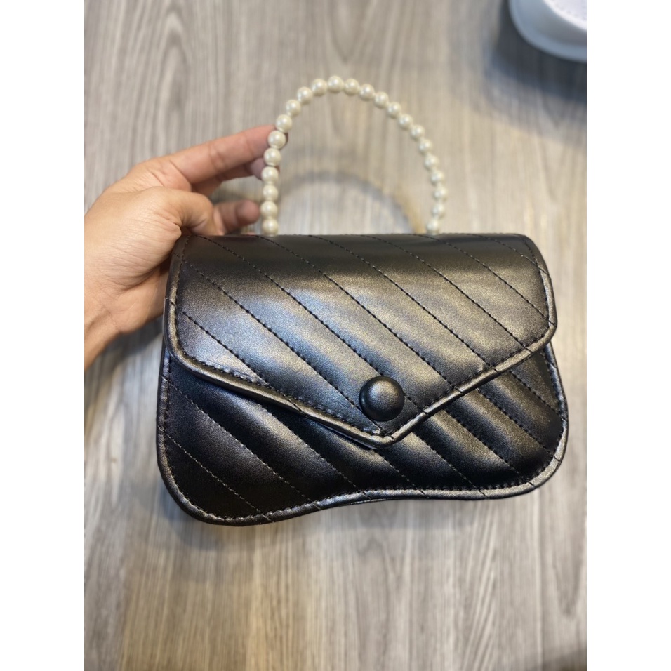 Túi xách nữ đeo chéo, đeo vai phối quai ngọc thời trang superbag 395