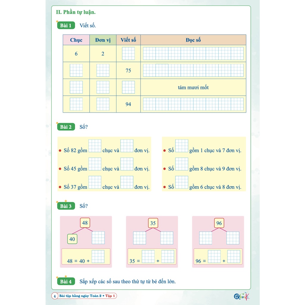 SÁCH -  - Combo 2 quyển bài tập hằng ngày toán và tiếng việt 2 tập 1