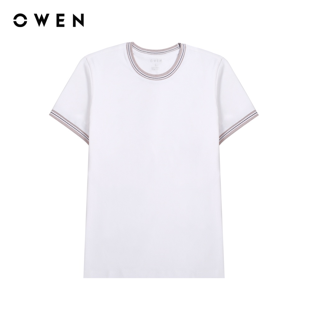 OWEN - Áo thun T-Shirt Body Fit màu trắng - TSN220971