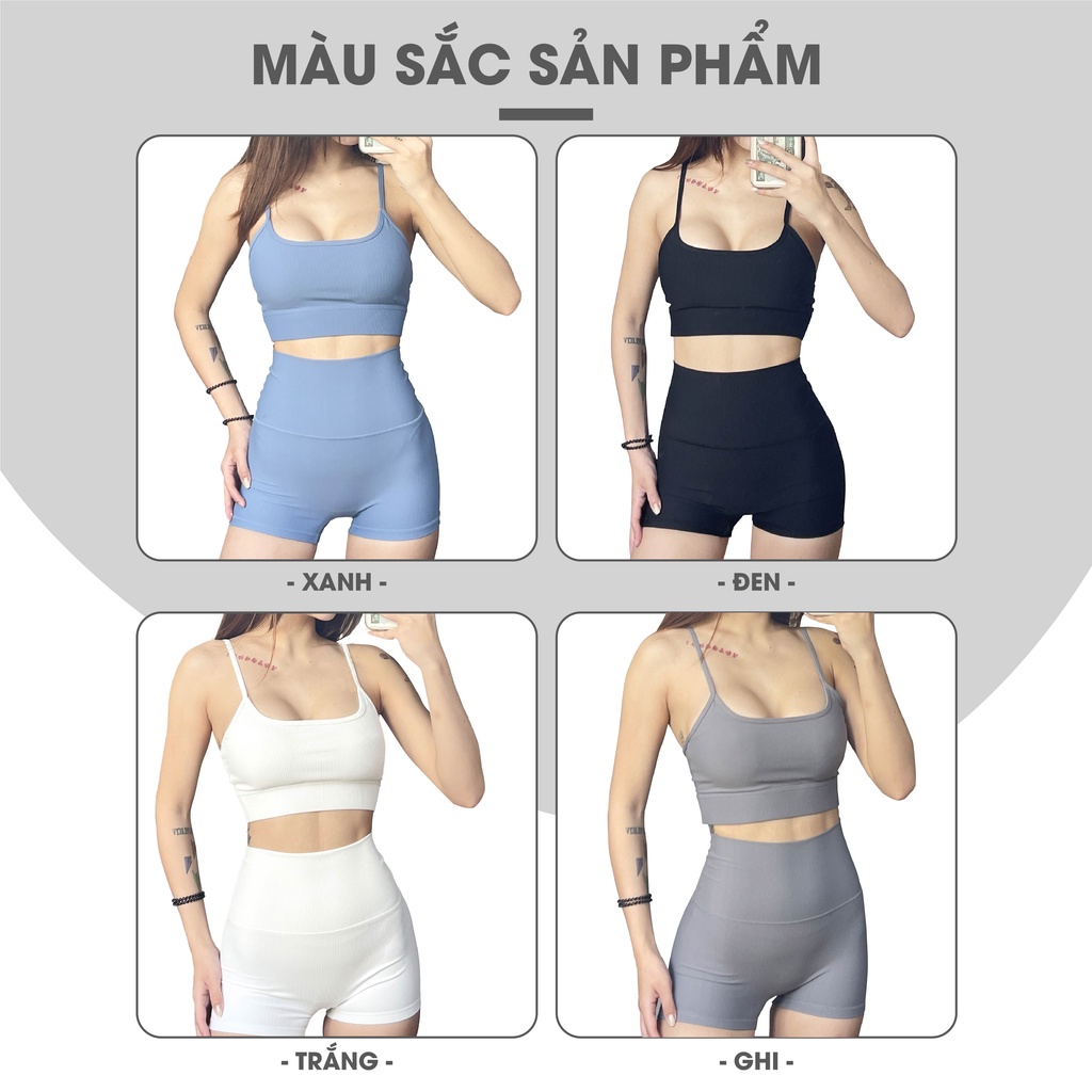 Bộ Quần Đùi Tập Gym Nữ - Chất Liệu Dệt Cao Cấp SmoothFitVN 6256 Co Dãn 4 Chiều - Tập Gym, Yoga, Thể Dục Ngoài Trời.