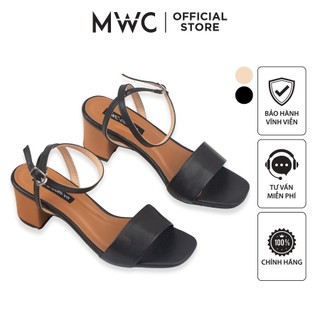 Giày MWC 3821 - Giày Sandal Cao Gót Đế Vuông 5cm, Giày Cao Gót Quai Ngang Tôn Dáng