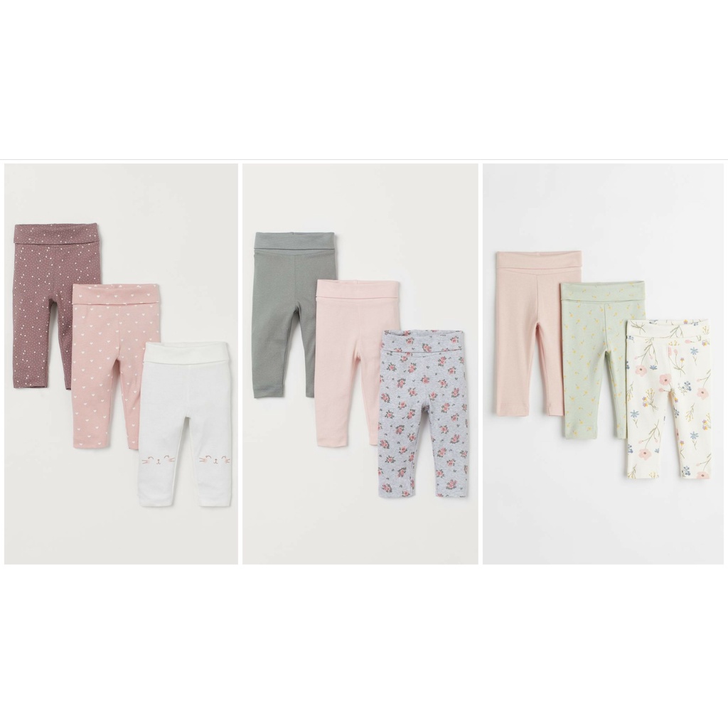 Set 3 quần cạp cao HM H&M size 4-6m_hàng chính hãng Anh