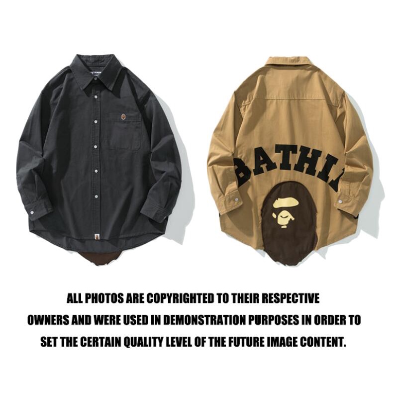 Bape Áo Khoác Sơ Mi cotton In Họa Tiết Cá Tính Dành Cho Nam Và Nữ