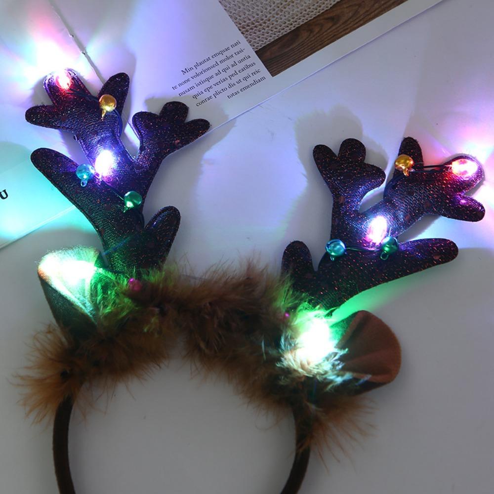 Băng Đô Sừng Tuần Lộc Phát Sáng Dễ Thương Cho Nữ