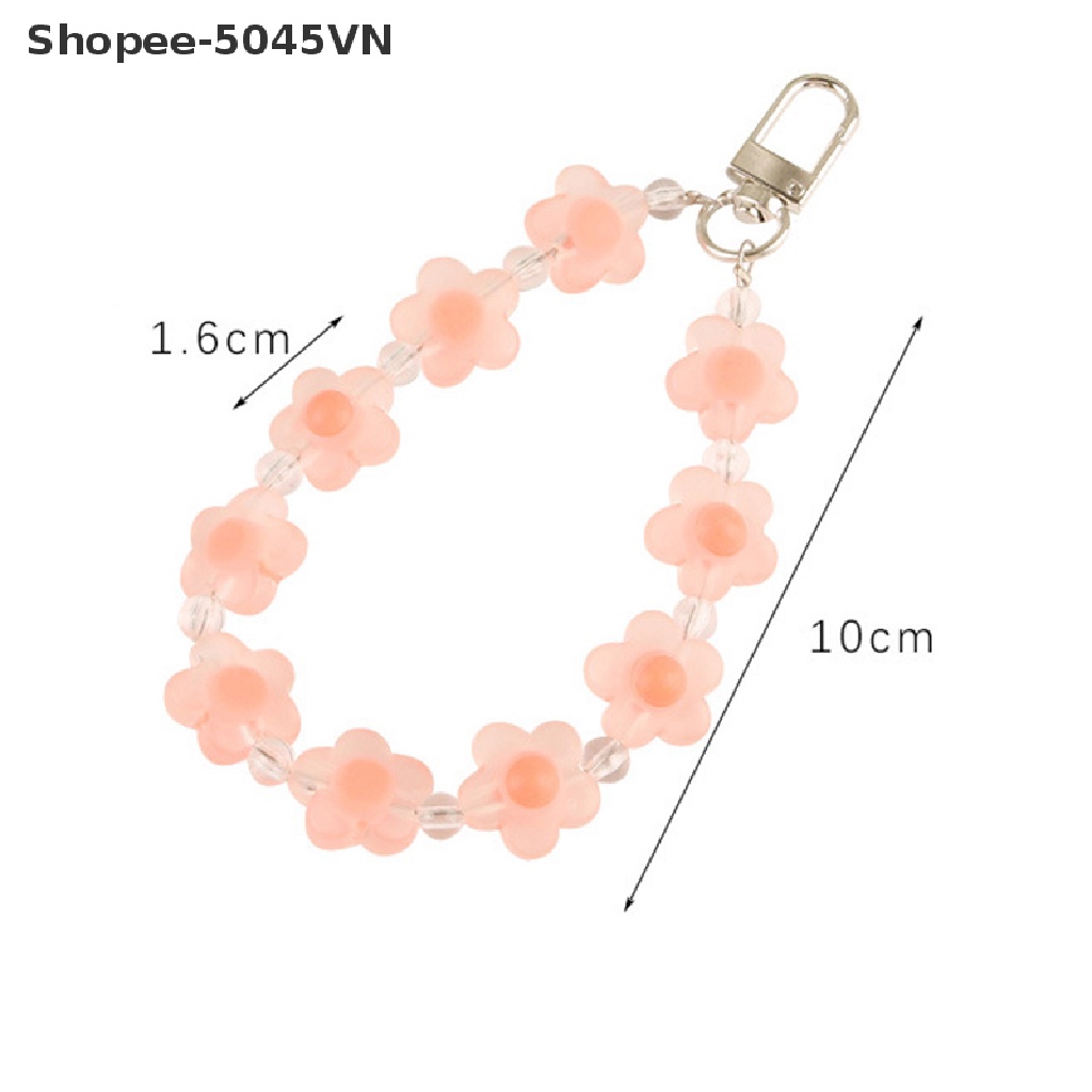 [Hàng Có Sẵn] Móc Khóa Xe Hơi Đính Hạt Màu Kẹo Hình Hoa Dễ Thương Dành Cho Bạn Nữ (H)