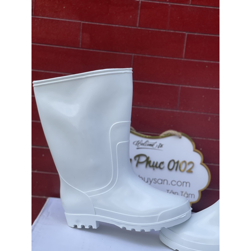 Ủng cao su trắng đế trắng TGP dành cho Nam và Nữ