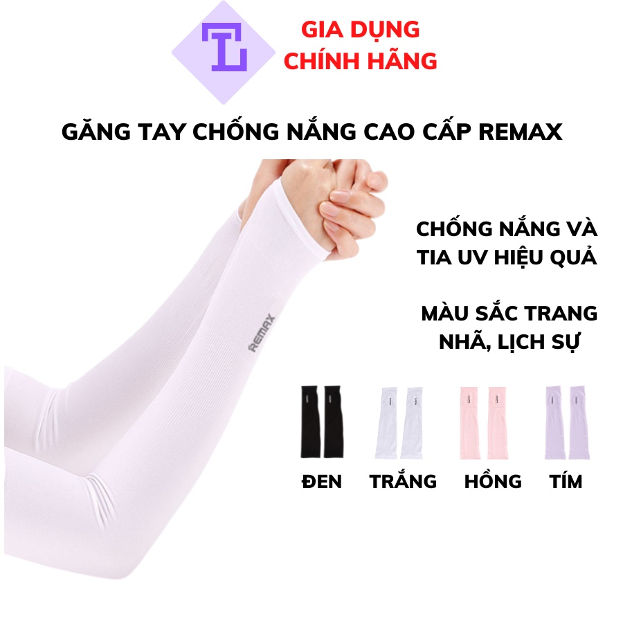 Bao Găng Tay Chống Nắng Nam Nữ Chính Hãng Remax RT-IS01, mềm mịn dày bền, ngăn tia nắng, có nhiều màu trắng đen hồng tím