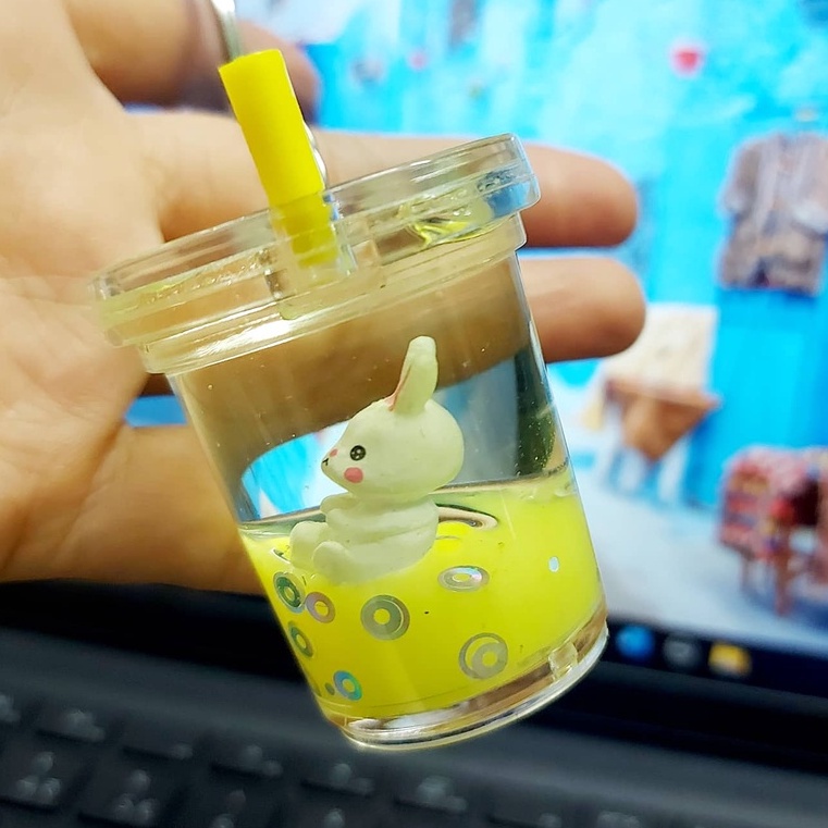 Móc Khóa Nước Hình Trà Sữa Móc Khóa Trà Sữa Cute Siêu Yêu Móc Cặp, Balo