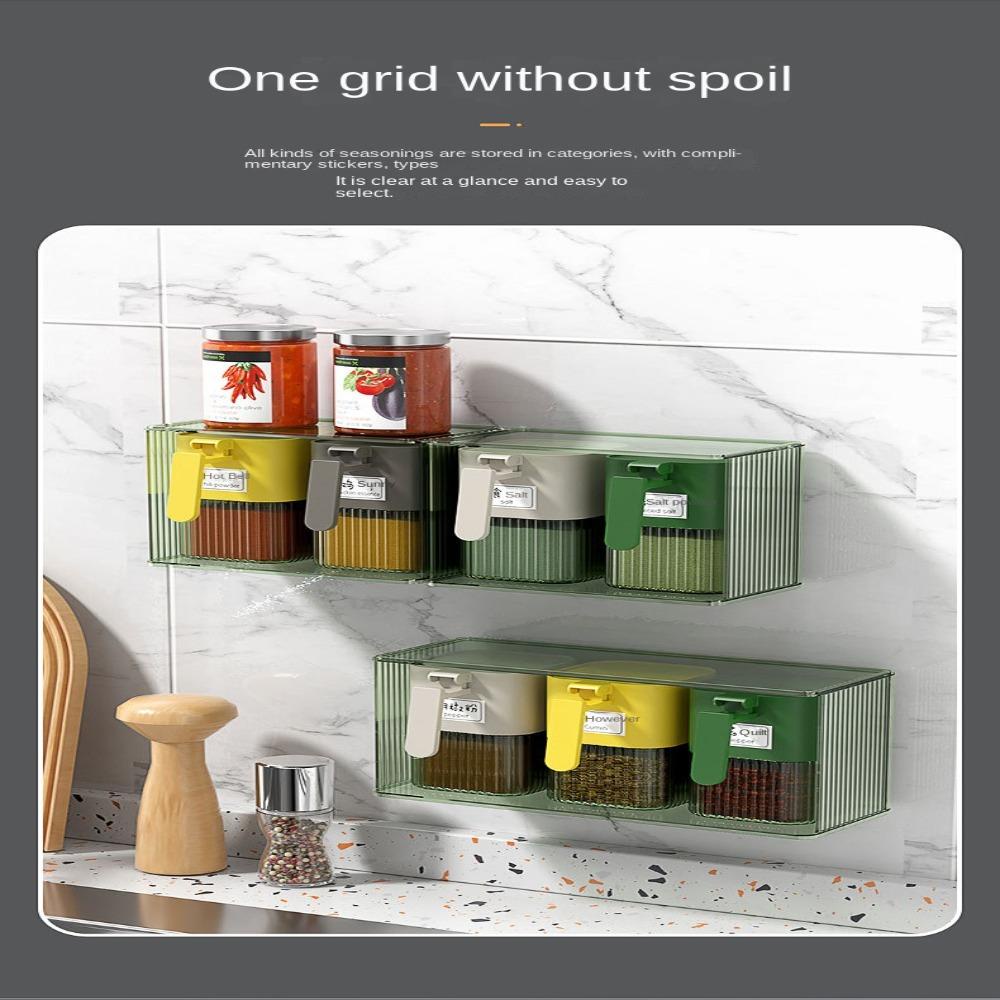 Hộp Đựng Gia Vị 2 Ngăn Có Tay Cầm Và Nắp Đậy Tiện Lợi