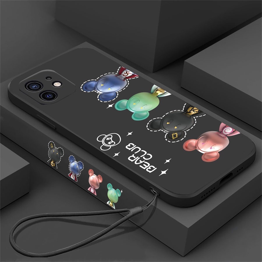 Ốp Điện Thoại Cao Su Họa Tiết Gấu Đơn Giản Cho IPhone 14 Pro Max 13 Pro Max 11 12 Xr XS 6 6S 7 8 Plus SE 2020