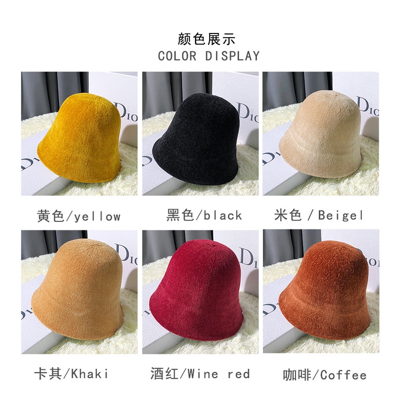 Nón Tai Bèo Chenille Dày Dặn Dễ Phối Đồ Thời Trang Thu Đông Phong Cách Hàn Quốc Cho Nữ