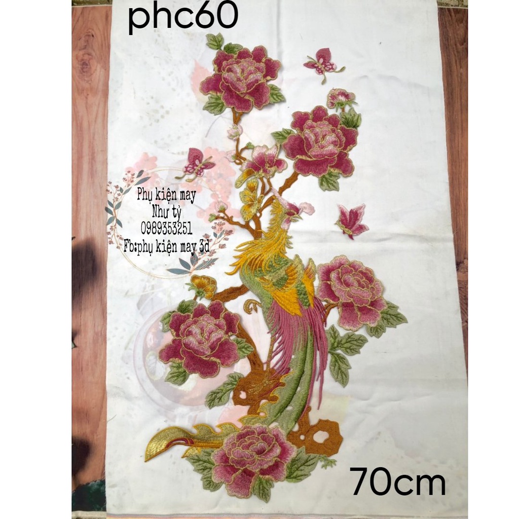 mẫu hoa thêu phụng cao cấp