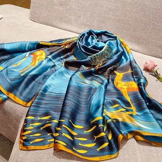Khăn lụa satin bốn mua thanh lịch 90x180cm