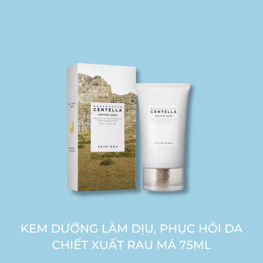 Kem Dưỡng Làm Dịu, Phục Hồi Da Chiết Xuất Rau Má Skin1004 Madagascar Centella Soothing Cream 75ml - Bahachiha