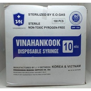 Bơm tiêm vinahankook 10ml hộp 100c dùng trong nha khoa