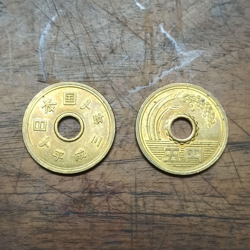 Đồng Xu 5 Yên Nhật May Mắn - Bình An