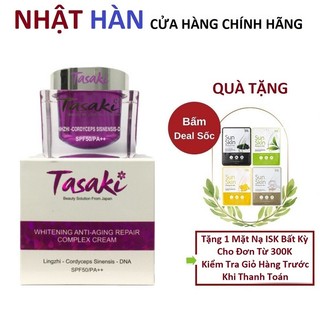 Kem Tasaki Tím Dưỡng Trắng Da Cao Cấp Linh Chi-Đông Trùng Hạ Thảo-DNA -Whitening Anti-Aging Repair Complex SPF50/PA++25g