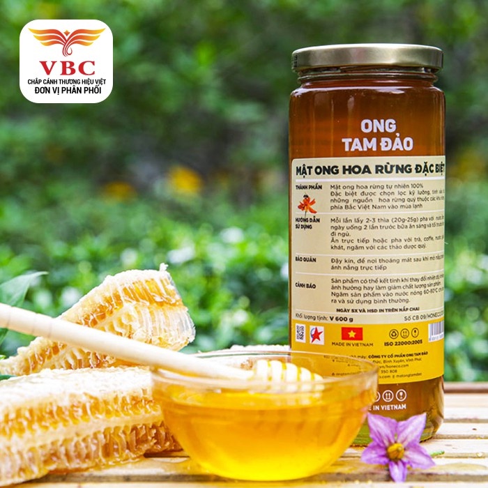 Mật ong nguyên chất, mật ong hoa rừng đặc biệt 600g, thương hiệu HONECO