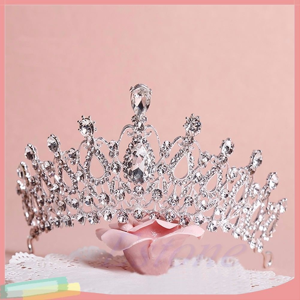 Băng Đô Cài Tóc Hình Vương Miện Đính Đá Lấp Lánh Thời Trang Cho Cô Dâu