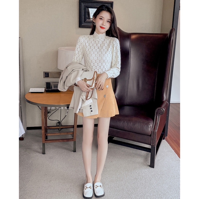 Áo Sơ Mi Chiffon Cổ Đứng Tay Dài In Họa Tiết Hoa Nhí Xinh Xắn Thời Trang Thu Đông 2022 24 Giờ