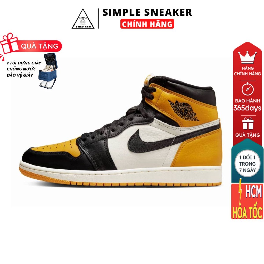 Giày Jordan 1 High OG 🔴CHÍNH HÃNG🔴 Nike Air Jordan 1 Retro High OG Taxi Yellow Toe  - Simple Sneaker
