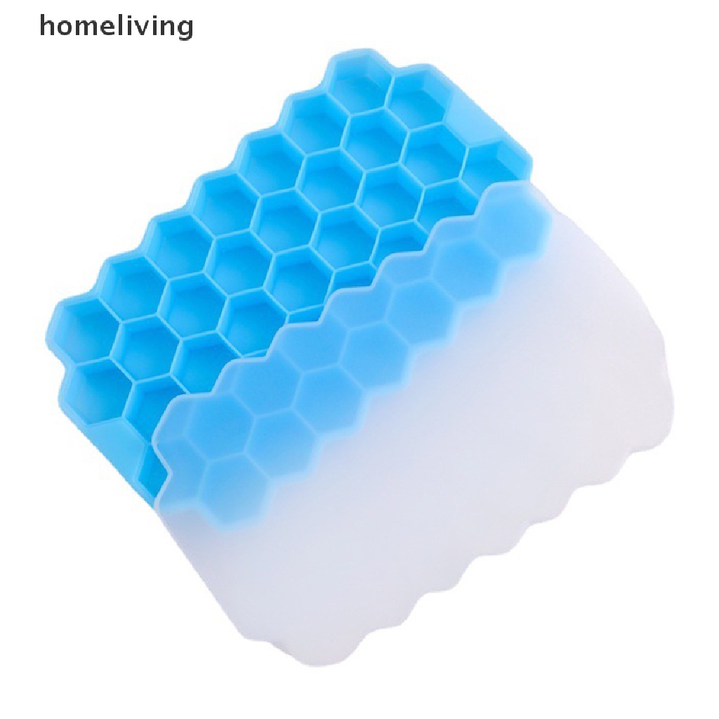 Khuôn Silicone Làm Đá Viên Hình Tổ Ong Có Nắp Đậy DIY