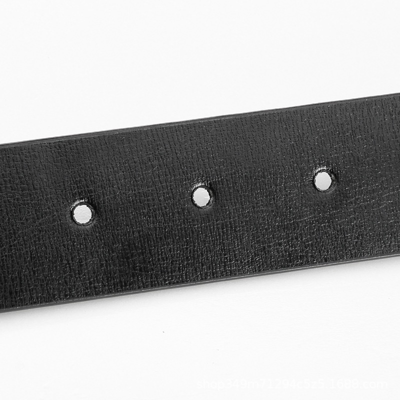 Nam Buckleless Belt Pinhole Belt Thắt lưng da thật Buckleless Pure Belt Body