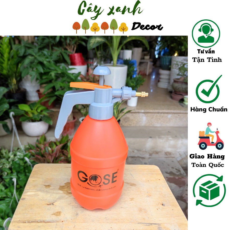 Bình nước tưới cây loại bơm hơi ,đâu phun chỉnh đa năng dung tích 2L 123
