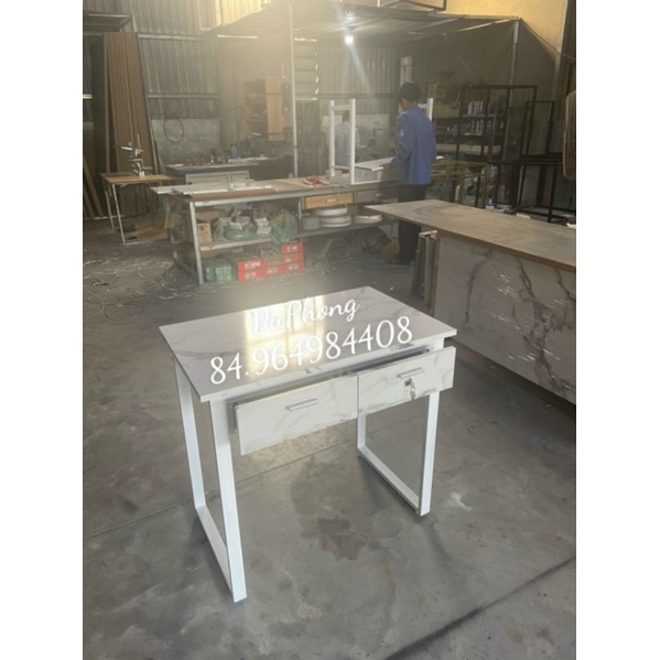 Bàn nail 2 hộc 1 khoá mặt giả,bàn làm móng tay dài 80cm