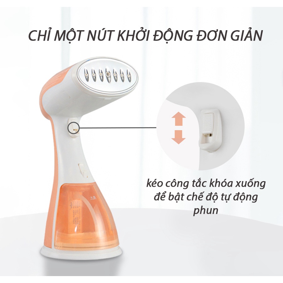 Bàn là hơi nước cầm tay 1500W mini cao cấp bảo hành 12 tháng HF003