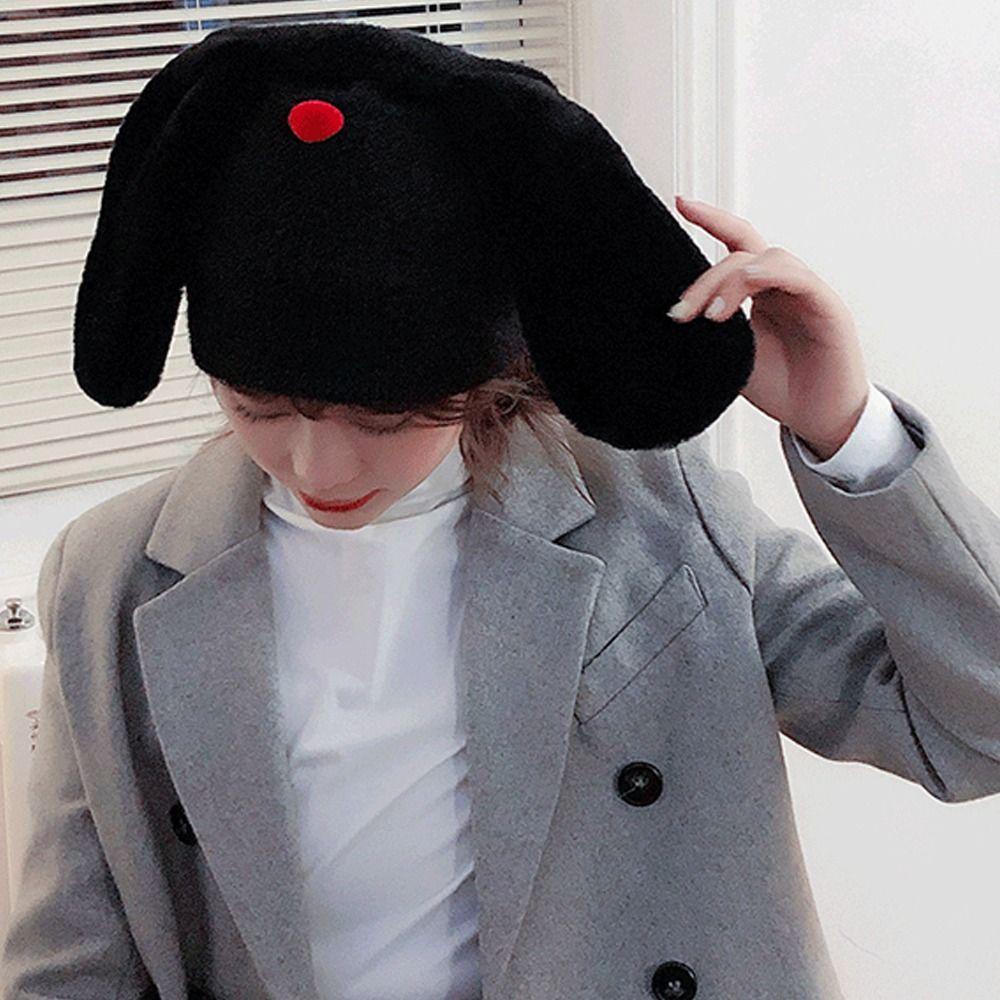 Mũ Dệt Kim Polyester Dày Dặn Màu Đen Chống Gió Thời Trang Thu Đông Có Thể Gập Lại Cho Nữ