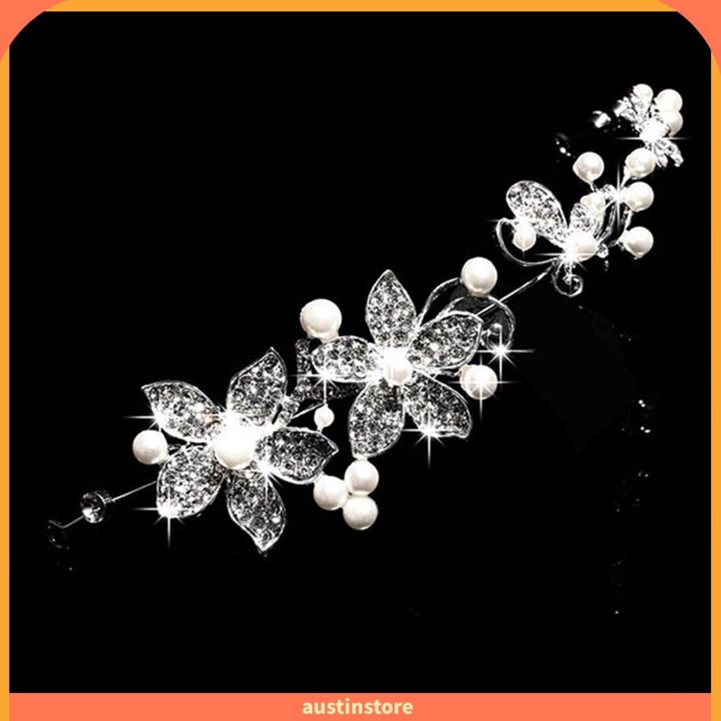 Cài Tóc Hoa Đính Đá Thời Trang Cho Cô Dâu