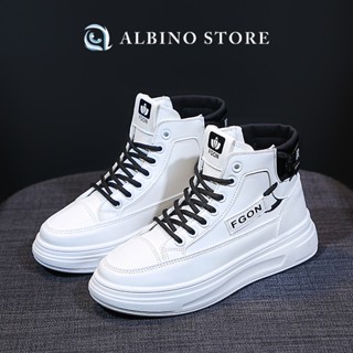 Giày cao cổ nữ Albino Store, giầy thể thao nữ cổ cao, giày ulzzang, giầy Sneaker màu trắng đen, sneakers, độn đế K6620