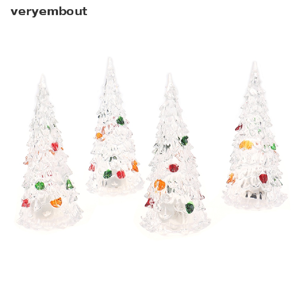 Cây Thông Giáng Sinh Mini Có Đèn LED Dùng Để Trang Trí Nhà Búp Bê