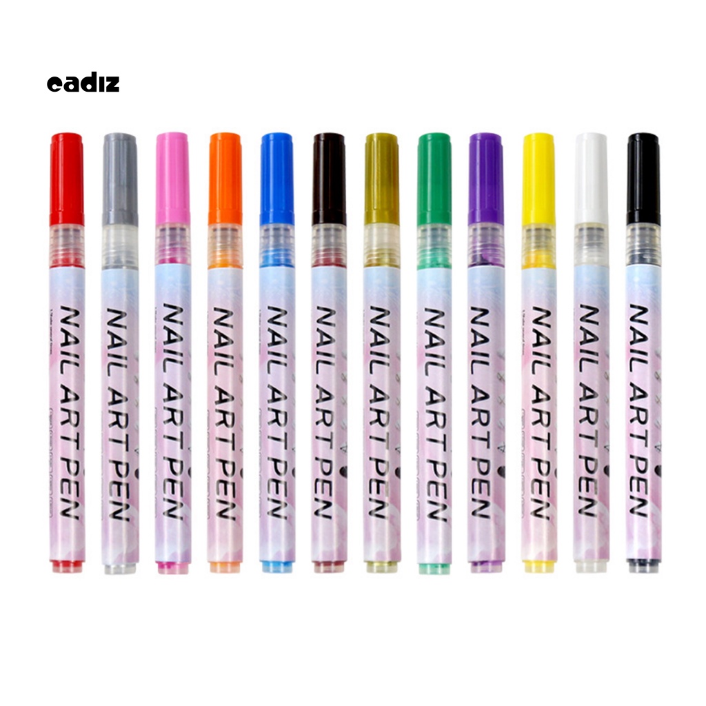 Set 12 Bút Màu Vẽ Móng Nghệ Thuật DIY Nhanh Khô