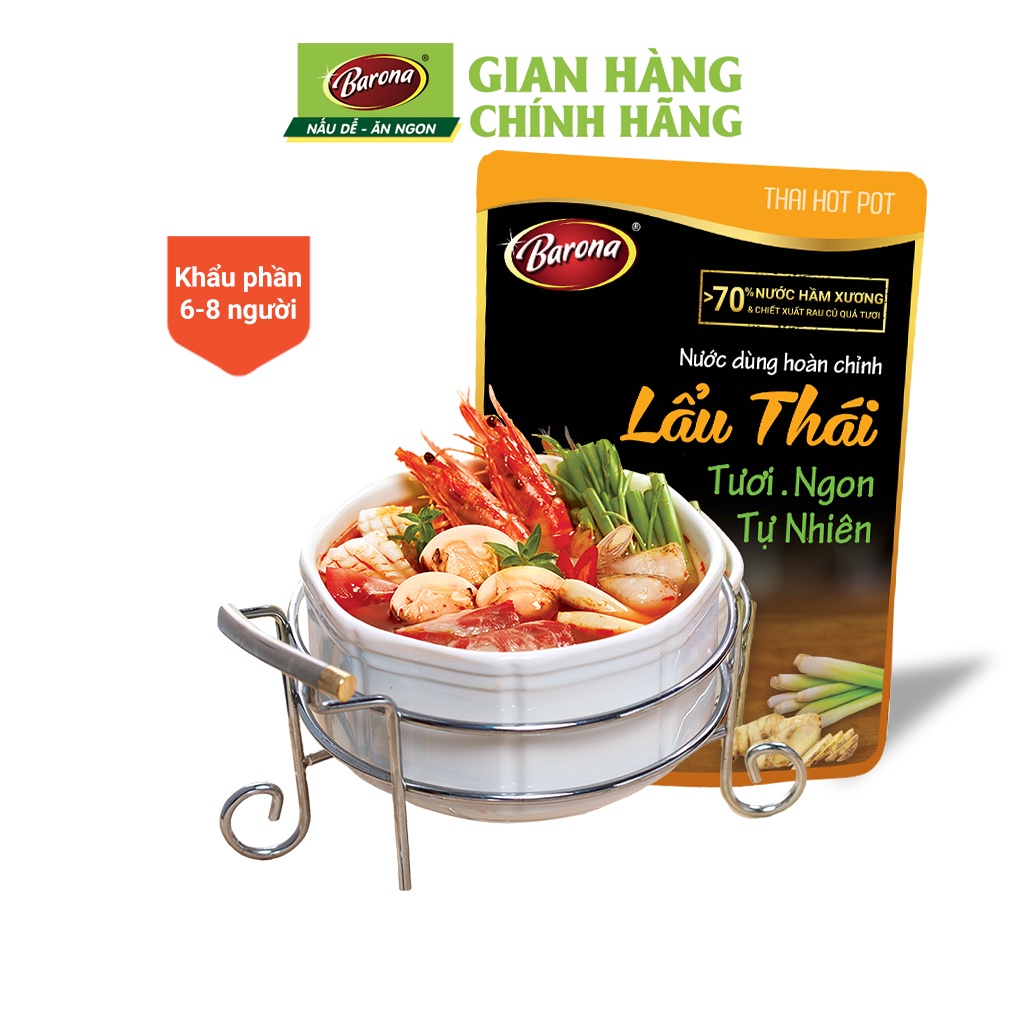 Nước Dùng Lẩu Thái Barona 180g tươi ngon chuẩn vị không cần nêm nếm