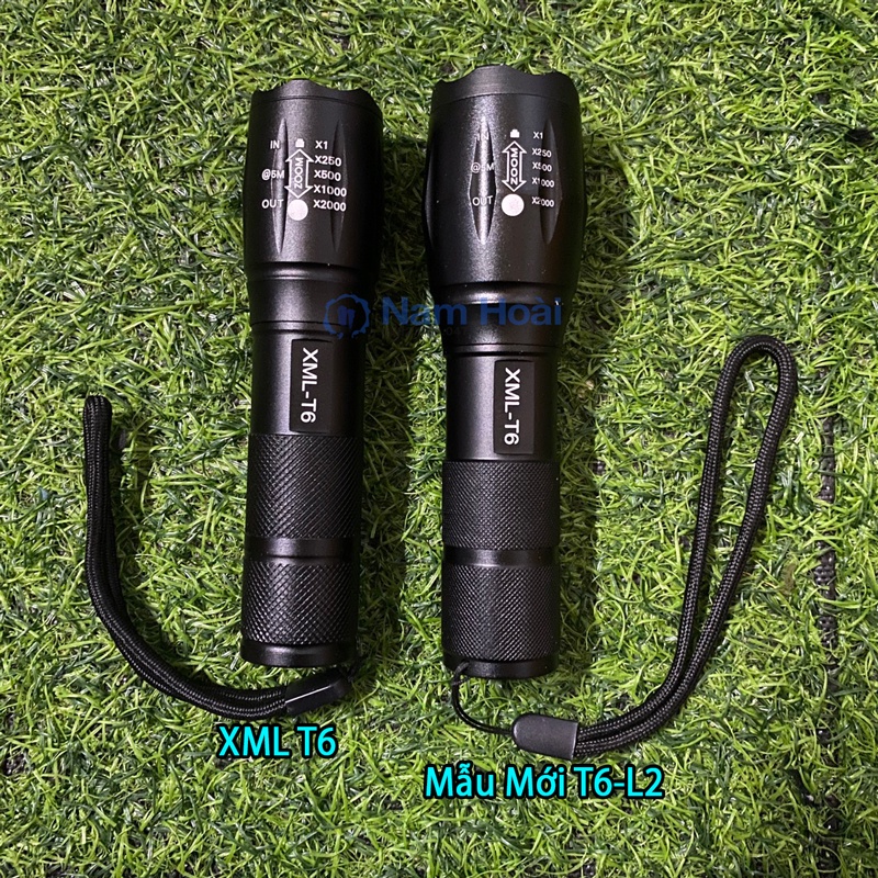 Đèn pin siêu sáng XML-T6 Hợp kim nhôm chống nước, có zoom xa gần
