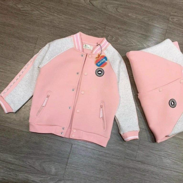 ÁO KHOÁC BOMBER MÀU HỒNG CHO BÉ GÁI - SIZE NHỠ