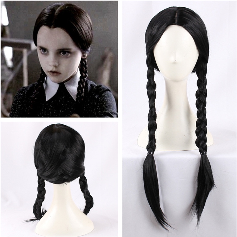 Bộ Tóc Giả Màu Đen Hóa Trang Halloween Cho Cả Gia Đình Ada