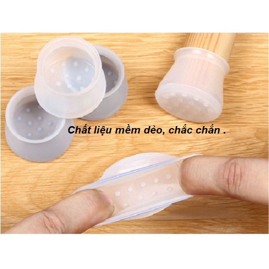 (Sỉ) Vỏ Bọc Chân Bàn Ghế Bằng Silicon Dày Trắng, Xám, Hồng