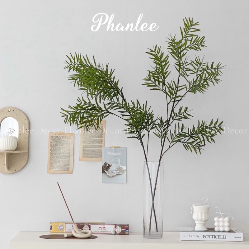 Cành cỏ tre giả mô phỏng giống thật trang trí nhà cửa Phanlee