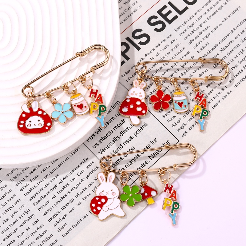 Ghim Cài Ba Lô Tráng Men Hình Thỏ Con Dễ Thương Sáng Tạo Thích Hợp Làm Quà Tặng Cho Bạn